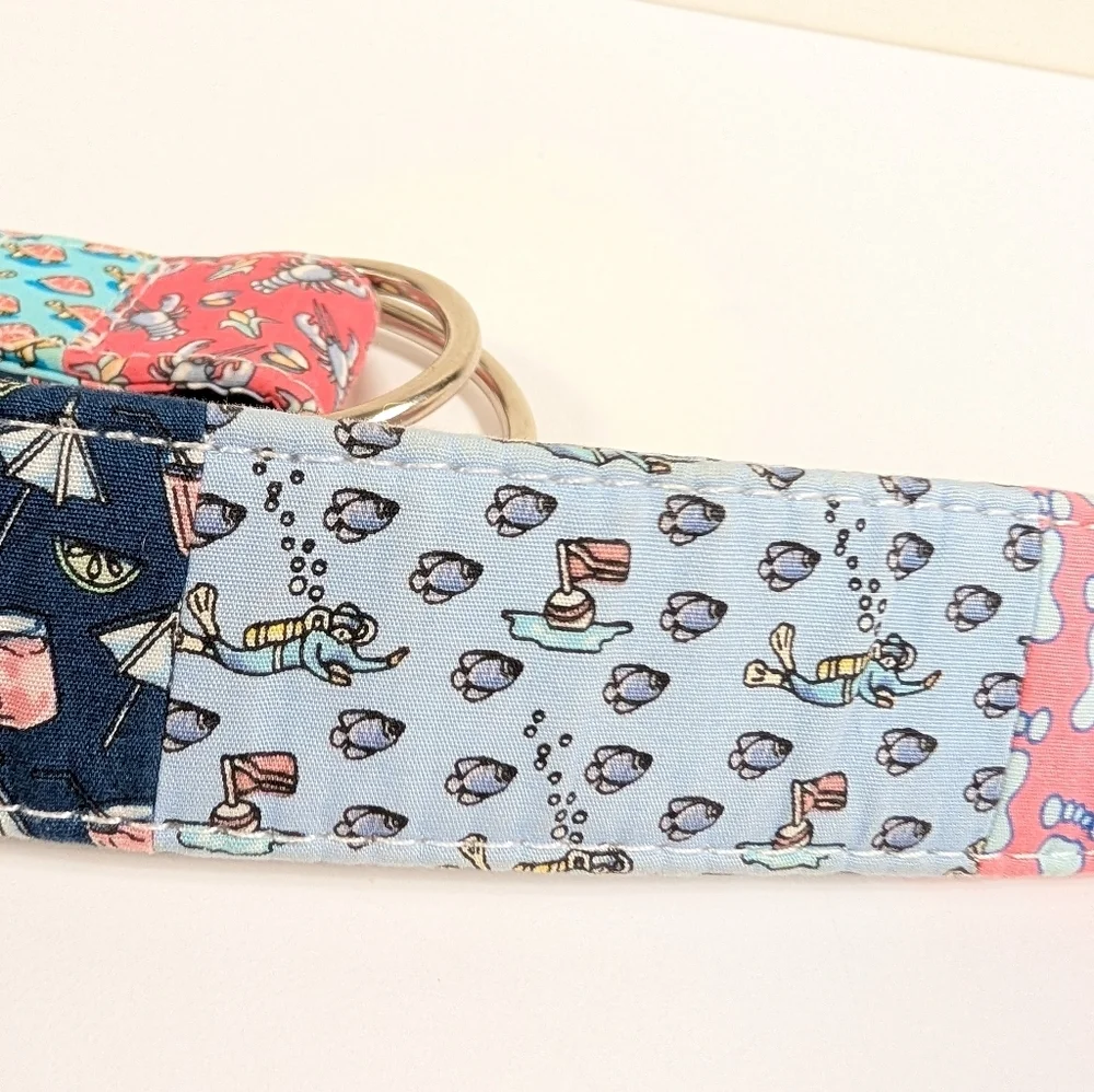 Vineyard Vines Patchwork Nautical D-Ring Belt Lobster Sailboat Cotton Size S